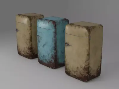Old Soviet Fridge Low-poly 3D model