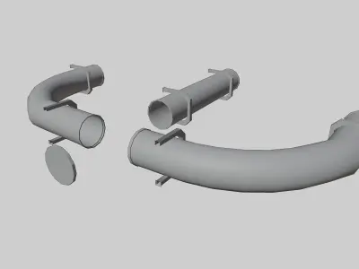 Modular Pipes Low-poly 3D model