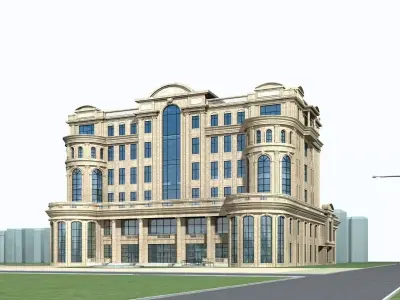 Hotel Building 3D model 6