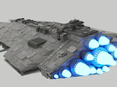 spaceship low poly Low-poly 3D model