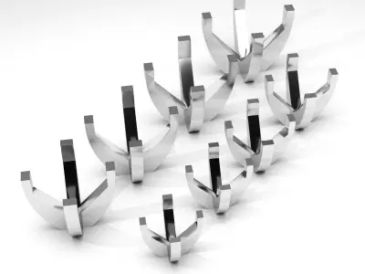 A package of solitaire ring heads engagement 4 prong printable 3D print model