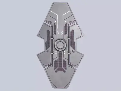 Sci fi shield Low-poly 3D model