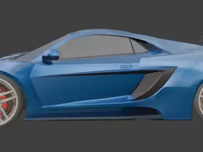 Racing car low poly Low-poly 3D model