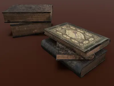 Books 3D Model  Low-poly 3D model