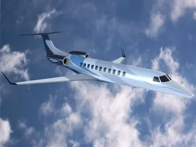 Embraer Legacy 650 business jet Low-poly 3D model