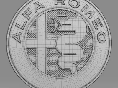 alfa romeo logo 3D model