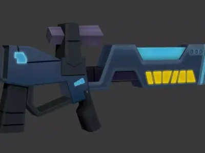 Low poly Sci-fi Gun Model Low-poly 3D model