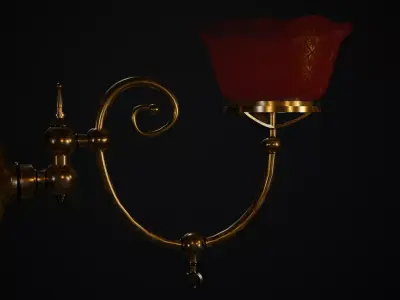 Victorian Wall Gas Lamp 3D model