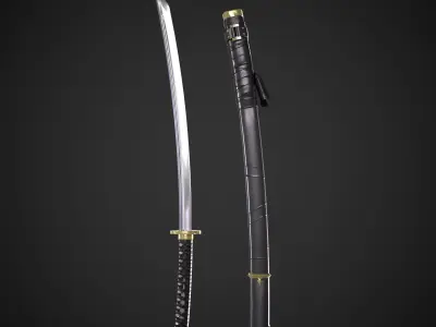 Scorpion Katana  Mortal Kombat Low-poly 3D model