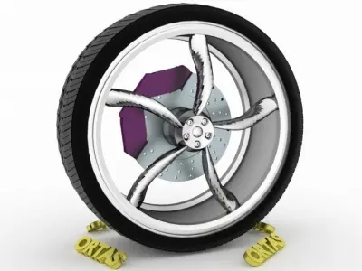 ORTAS CAR WHEEL RIM 133 GAME READY WHEEL RIM TIRE 3D model