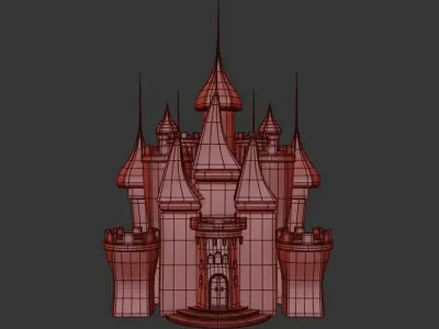 Castle Low-poly 3D model 9