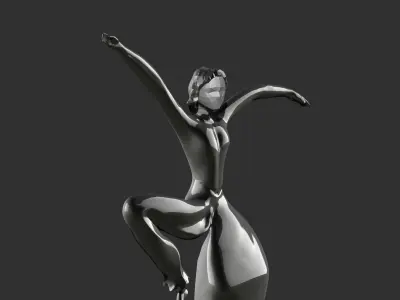 fantasy ballet fat girl statue 3D print model