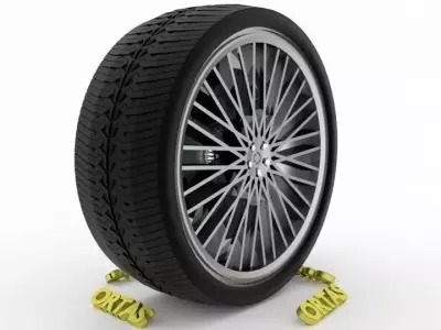 ORTAS CAR WHEEL RIM 84 GAME READY WHEEL RIM TIRE 3D model