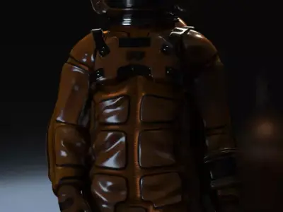 Female astronaut 3D blender model-fully rigged and game ready Low-poly 3D model