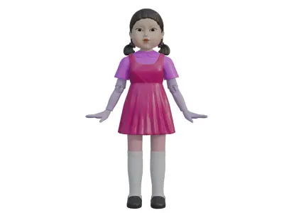 Squid Game Doll Jump Rope Version 3D model