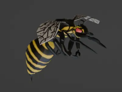Mutated Wasp Low-poly 3D model