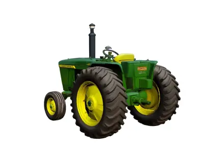 1960s John Deere Tractor Vintage Farm Agricultural Vehicle 3D model
