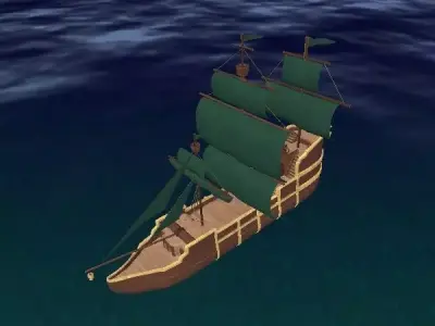 Pirate Ship 12 Low-poly 3D model