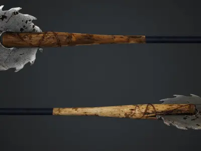 Post Apocalyptic Baseball Bat - Low Poly Game Ready Low-poly 3D model