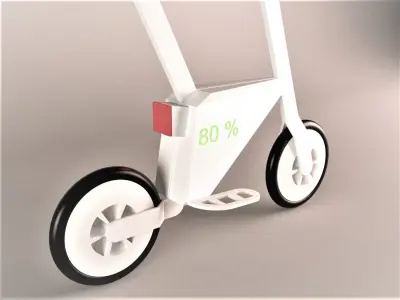 Electric bicycle  Electric scooter  Low-poly 3D model