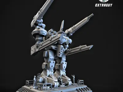 Broken Axe Mech 100mm 3D print model