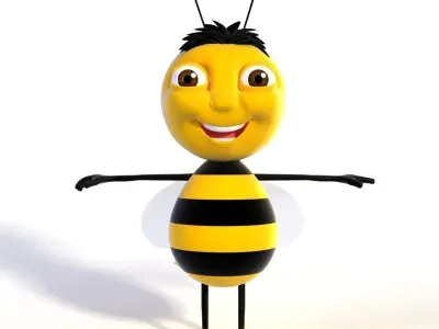 Cartoon Bee Character model Low-poly 3D model