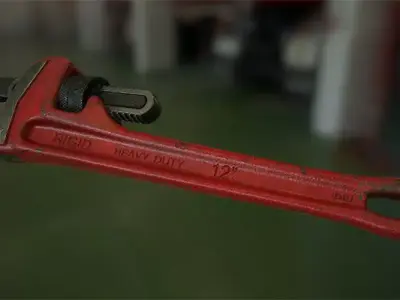 Pipe wrench Low-poly 3D model 2