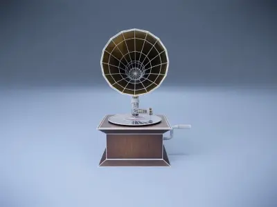 Gramophone Low-poly 3D model get