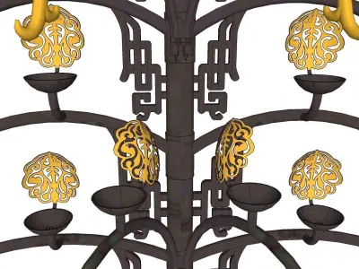there are lots of lamps in the tang dynasty of China 3D model
