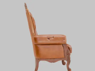 Brown Throne Seat 3D Model Low-poly 3D model