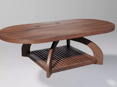 Rustic Table Low-poly 3D model