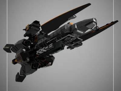 Sci-fi Spaceships Low-poly 3D model