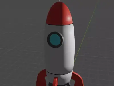 Toy Rocket White and Red Free 3D model
