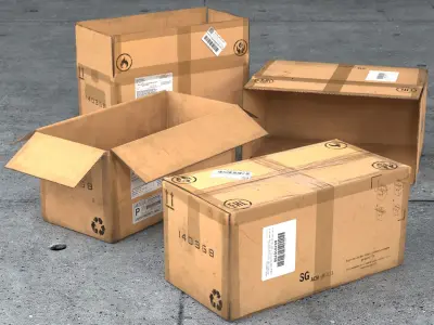 Cardboard box 3D model order