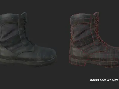 Military Boots with 17 SKINS  Low-poly 3D model