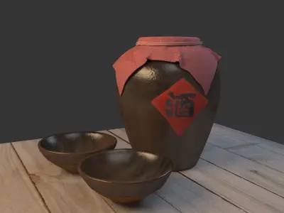pitcher Jar bottle Jug  Wine Jar antique art water wine 3D model