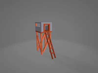 low poly bunker pack Low-poly 3D model