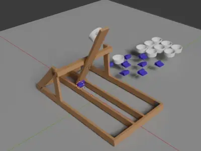 catapult Low-poly 3D model