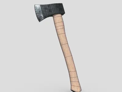 Hatchet 2 axe Low-poly 3D model