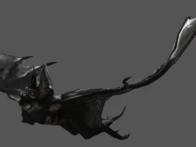 BAT RIGGED ANIMATED 10 Low-poly 3D model
