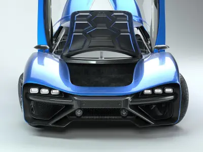 3D Concept Car and Chassis 3D model