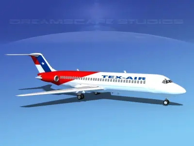 Douglas DC-9-30 Texair 3D model