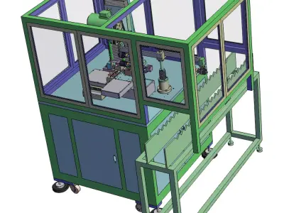 Precision Turning Machine with Single Cutter and Dual Servos  3D model
