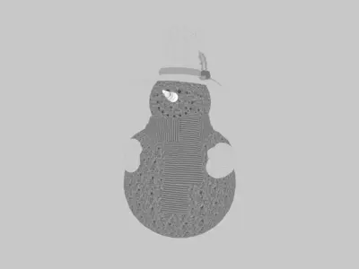 Snowman 4k textures Free low-poly 3D model