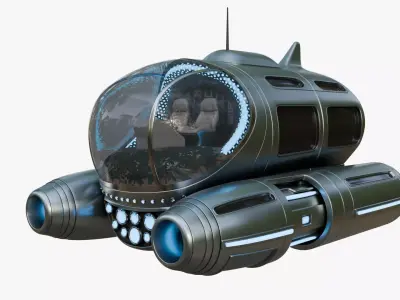 Tourist Submersible with Bubble-Shaped Cockpit 3D model
