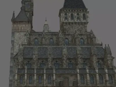 dark castle Low-poly 3D model