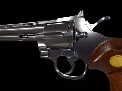 Colt Python Pistol Low-poly 3D model