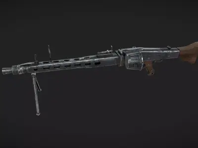 MG 42 Machinegun Low-poly 3D model