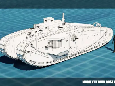 Mark VIII International TANK BASE MESH  Low-poly 3D model