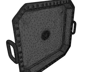 Industrial Rusty Metal Tray Cover 3D model